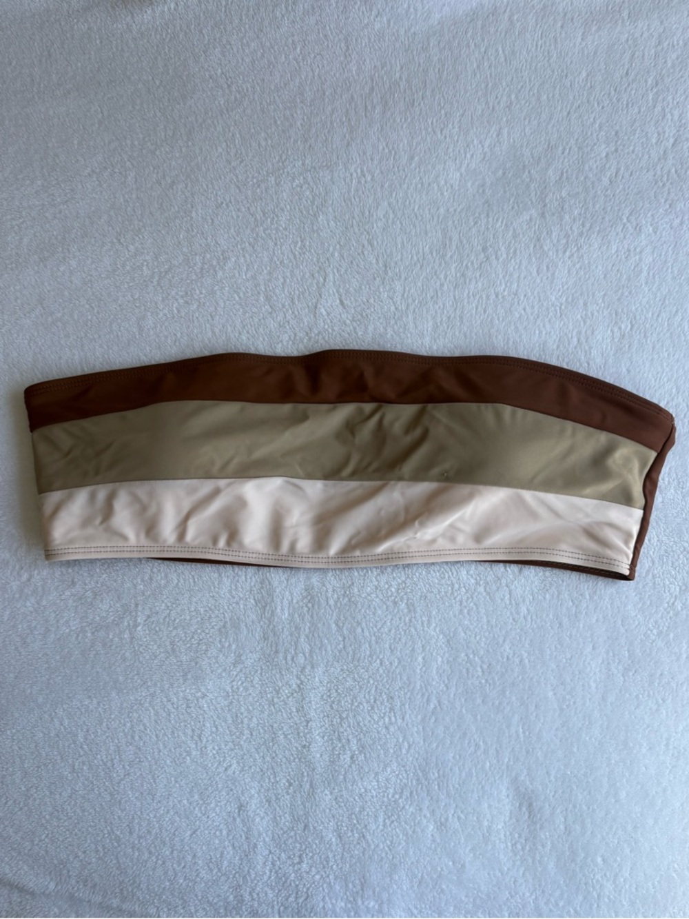Neutral Colored Strapless Tube Bikini Top size XXL